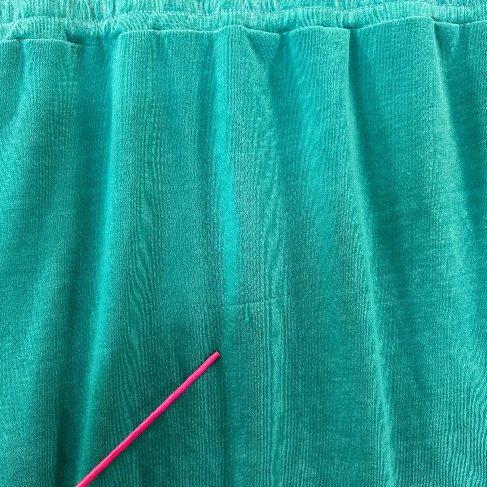 Unbranded Girls Long Sleeve Pocket Dress M Teal Cotton Blend Jersey